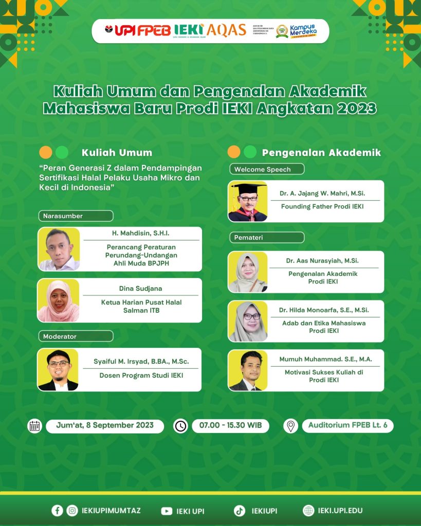 Kuliah Umum dan Pengenalan Akademik Mahasiswa Baru Prodi IEKI Angkatan ...